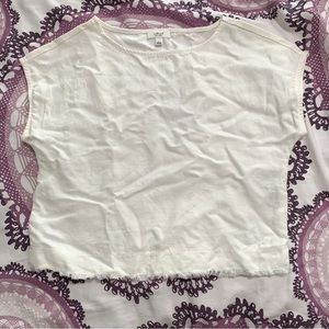 WILFRED LINEN-BLEND BOAT NECK TOP